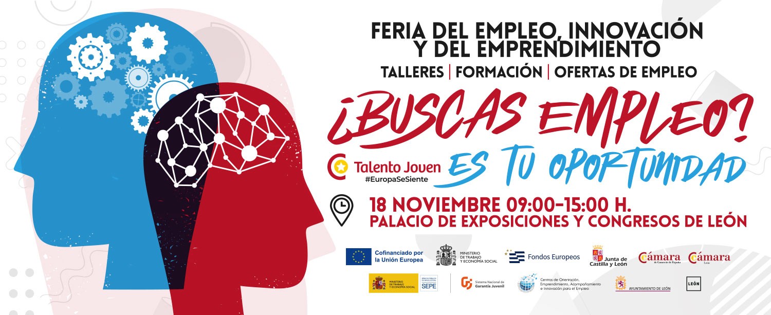 Séptima feria del empledo y del emprendimiento. 18 de noviembre de 9:00 a 15:00 en el palacio de exposiciones y congresos de León